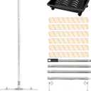 12 Pcs 18 Inch Paint Roller Kit,12-18" Adjustable Roller Frame,Large Paint Roller with Tray,1-5 Ft Steel Pole Paint Roller Set,18" Paint Roller Sleeves 23.6'' Paint Roller Tray for Wall Ceiling