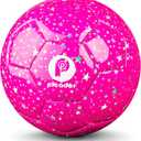 Soccer Ball Size 4, Glitter Shiny Stars Soccer Balls for Kids Girls Boys Child 5-7 8-12 Gift Outdoors Sports Training Ball Recreation Playing Ball (Hot Pink)