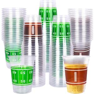 Gatherfun 100 Pcs 16oz Football Plastic Cups - Football Parties and Tailgate Events, Disposable & Convenient - Ideal Party Supplies & Party Favors for Football Themed Birthdays