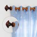 Yalikop 2 Pack Drapery Curtain Wood Finial Screw on Curtain Rod End Caps Wooden Finials for 2" Diameter Drapery Rod