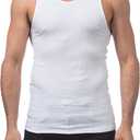 Pro Club Men's Premium Ringspun Cotton Ribbed A-Shirt Multipack (White, L)