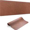 Leather Desk Pad Protector, Office Desk Mat, Large Laptop Mouse Pad, PU Non-Slip Desk Blotter, Waterproof Writing Pad, Computer Keyboard Mat for Desktop 39.4 x 17 inch (Brown)