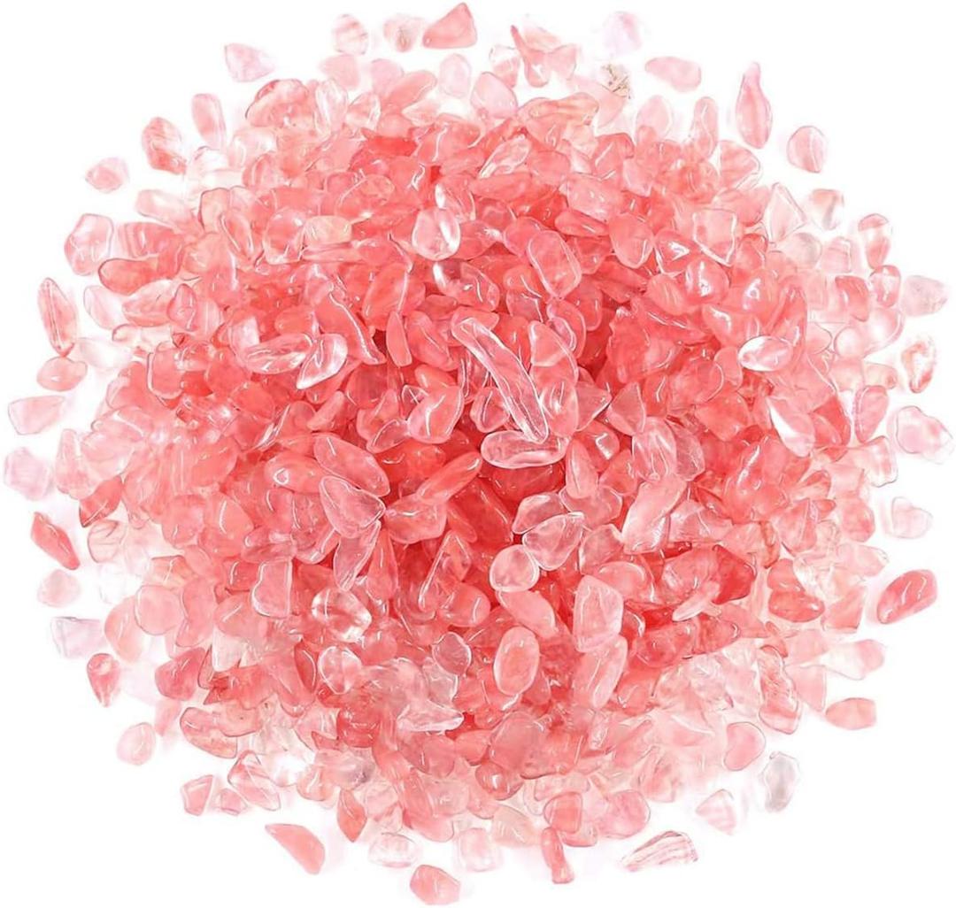 WAYBER Decorative Pebbles, 1 Lb/460g (Fill 1 Cup) Pink Crystal Quartz Stones Irregular Rock Gravel for Aquarium Turtle Tank Decoration/Succulent Plant Landscape/Flowerpot Vase Ornament