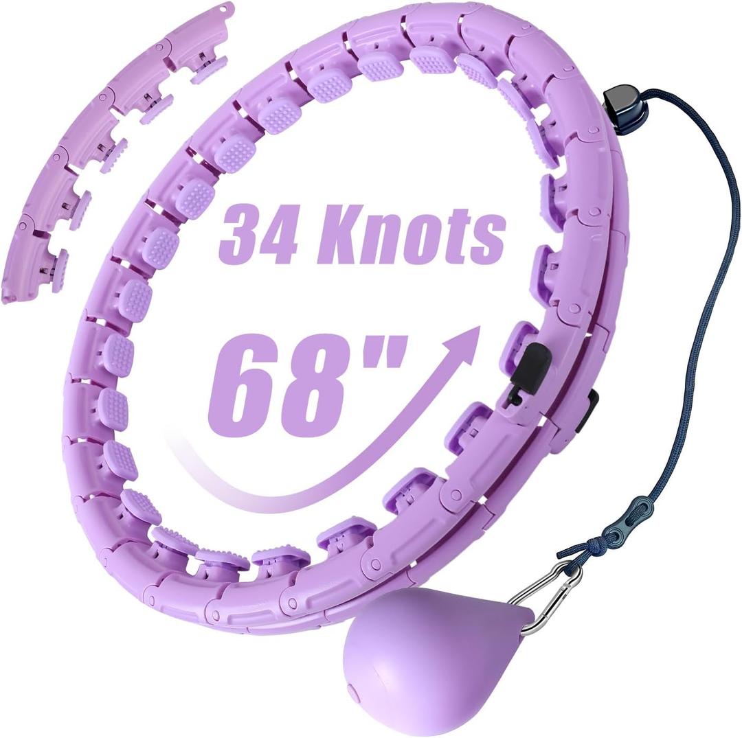 OurStarry 34 Knots Weighted Workout Hoop Plus Size, Smart Waist Exercise Ring for Adults Weight Loss, X-Large