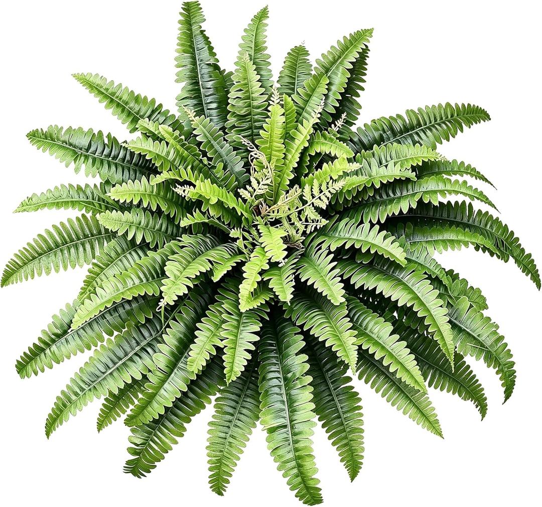 45" Fake Ferns Artificial Plants Large, Artificial Ferns for Outdoors and Indoors, 63 Fronds Faux Fern Greenery Suitable for Planter Hanging Garden Porch Office Decor