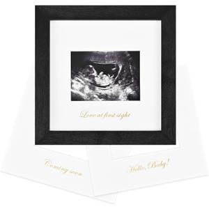 KINLINK Baby Sonogram Picture Frame, Love at First Sight Ultrasound Picture Frame, Pregnancy Gifts for Expecting Mom&Dad, Gender Reveal Party, Baby Keepsake Announcement Black (6x6)