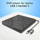 External CD/DVD Drive for Laptop, USB C/3.0 CD Burner,DVD Player for Laptop, Compatible with MacBook, iMac, Windows 11/10/8/7/XP/Linux laptops and PCs,Portable CD Reader with Carrying case