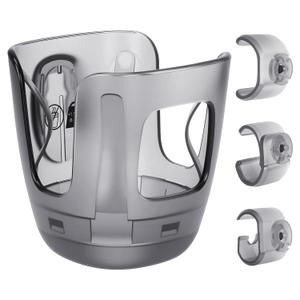 Stroller Cup Holder, Baby Cup Holder Compatible with UPPAbaby Vista, Cruz and Minu Strollers  Fits Most Cup Sizes, Quick-Release Design, 1 Pack (Grey semi transparent)