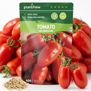 18 x 400 Heirloom San Marzano Tomato Seeds for Planting – Paste Tomato, Roma-Type, High Germination, Ideal for Home Garden, Sauce Making & Container (EXP 11/17/27)