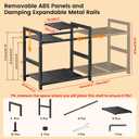 Under Sink Organizer and Storage 16.5"-30.7" Expandable Length, Adjustable Height Max 16.7" Under Sink Shelf 2 Tier with Removable ABS Panels Metal Frame for Bathroom Kitchen Pantry Cabitnet Pot Pan, Large