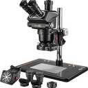 Trinocular Stereo Microscope, 6.8X-68X Zoom,WF10x23 Wide Field Eyepieces,
