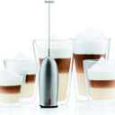 Bodum Schiuma Battery Operated Milk Frother for Coffee, Lattes, Hot Chocolate, Mocha, Cappuccino, Polished Stainless Steel