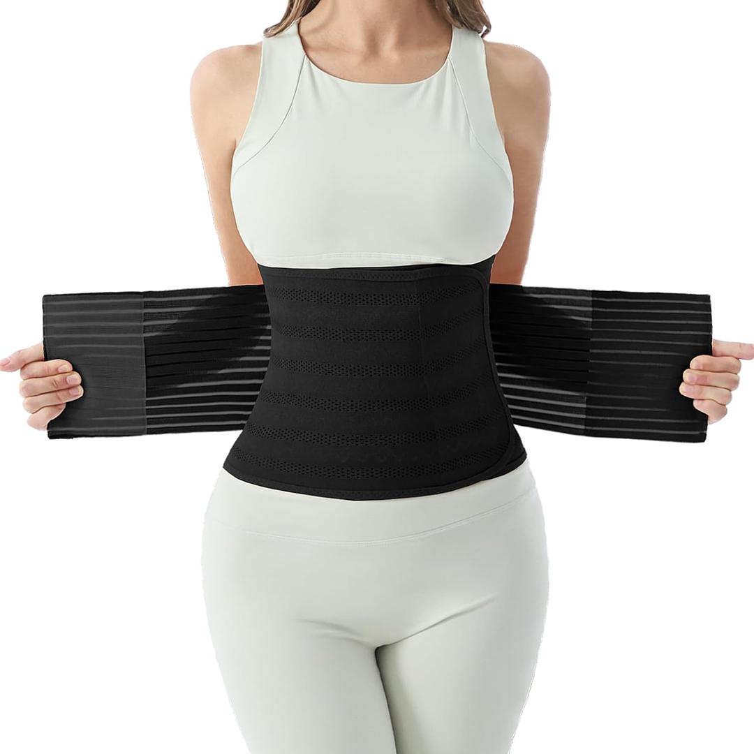 Postpartum Belly Band for Women: Abdominal Binder Post Surgery Compression Support Belt - Waist Trainer Girdle C Section Wrap (Medium)