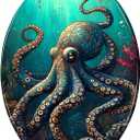 Elongated Toilet Seat Teal Blue Ocean Octopus Coral Reefs Art Resin Toilet Seat Easy to Install Quietly Close Quick Release Hinges Decorative Toilet Seat with Cover