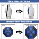 G4Free 62inch Portable Golf Umbrella Automatic Open Large Oversize Vented Double Canopy Windproof Waterproof Sport Umbrellas(Blue/Navy)