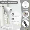 PARTPHONER Table Lamp Set of 2, 350Rotatable Small Desk Lamp, Modern White Reading Bedside Lamps, Suitable for Study, Bedroom, Office, Dorm, Children's Room, 2 Bulbs Included