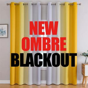 G2000 Blackout Curtains & Drapes for Bedroom Living Room 84 Inches Long Yellow and Greyish White Room Darkening Window Treatments Ombre Thermal Insulated Light Blocking Grommet Backdrop 2 Panels Set