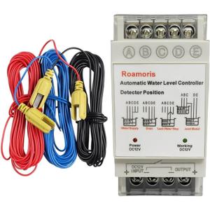 Automatic Water Level Controller,Liquid Level Sensor ,Auto 12V Pump Float Switch Relay ,Pump Control with 6.5ft Detector,for Water Tank,4 Modes,NC02