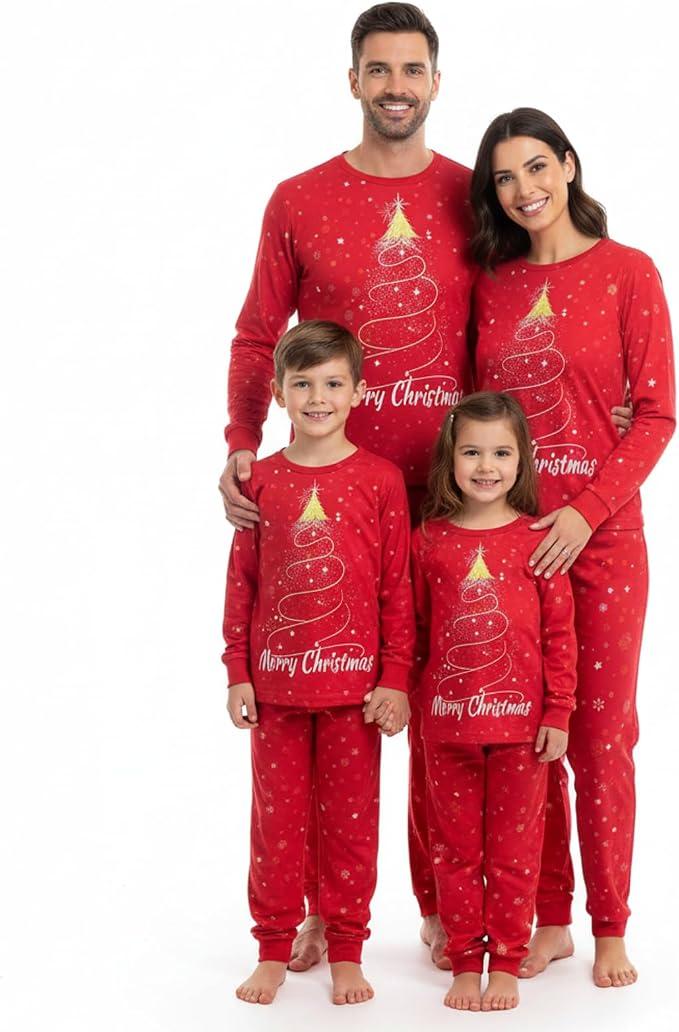 Radmire Matching Christmas Pajamas for Family Couples, XMAS Holiday PJs Sleepwear Set Long Sleeves and Pants, M