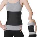 S Abdominal Binder Post Surgery - Elastic Waist Band for Stomach Support & Compression, Bariatric, Tummy Tuck | Latex-free, Breathable Belly Wrap Hernia Belt - (30" - 45") 3 PANEL - 9" High BLACK