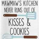 2 x Mawmaw Gifts Kitchen Towels, Mawmaws Mother's Day Hand Towels, Mawmaw's Kitchen Kiss Cookies Dish Dishcloths Towel for Kitchens, Grandma Mawmaws Gift Kitchens Decor, 16x24in