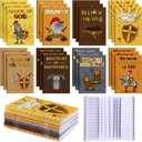 Sumind 24 Pieces Armor of God Notebooks Bulk Bible Verse Motivational Pocket Notepads Medieval Knight Party Favors Christian Religious Gifts for Sunday School Church Kids Classroom Rewards, 8 Style