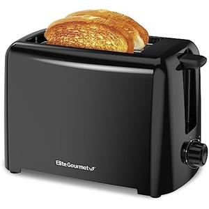 Amazon.com: Elite Gourmet ECT1027B Cool Touch Toaster with 6 Temperature Settings & Extra Wide 1.25" Slots for Bagels, Waffles, Specialty Breads, Puff Pastry, Snacks, ETL Certified, 2 Slices, Black: Home & Kitchen