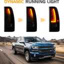 LED Tail Light + 3rd Brake Light Kit Fit for Chevy Silverado 1500 2500 HD 1999-2002, for GMC Sierra 1500 2500 HD Fleetside 1999-2003, Taillights and High Mount Stop Light, 3 Pcs, Smoke Lens