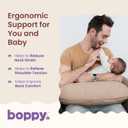 Boppy Nursing Pillow, Cotton Muslin Ergonomic Breastfeeding Support Pillow, 19” wide, 15” deep and 8” tall
