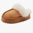 Girls Platform Slippers Kids Fuzzy House Slippers Cozy Memory Foam Winter Fluffy Warm House Shoes Soft Non-Slip Bedroom Slipper Slides for Indoor Outdoor, Size 37