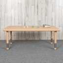 Flash Furniture Wren 24"W x 48"L Rectangular Natural Plastic Height Adjustable Activity Table, 1 Pack