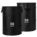 2 Pack Collapsible Pop up Trash Cans for Camping 30-Gallon Garbage Can Portable Reusable Garbage Waste Bin with Zippered Lid and Bag Clips for Camping, Travel, Rv and Outdoor Use