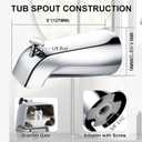 Enhon Tub Spout with Diverter, Slip-Fit Bathtub Faucet Spout Replacement, 1/2 Copper Pipe Connection, Easy to Install, Universal for Bathroom Shower(Chrome Color,1 Pack)