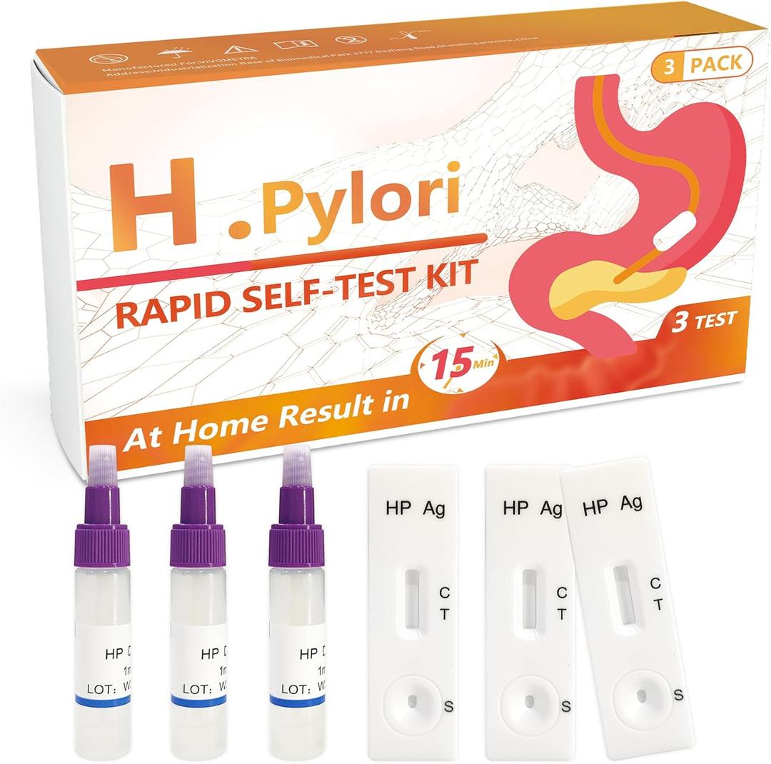 H. Pylori Antigen Rapid Test 3 Tests/Pack - H-Pylori Stool (Antigen) Self-Test for Home Use, 99.9% Accurate, (Feces) Helicobacter Pylori Test Family Pack