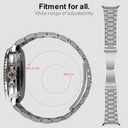 Metal Band Compatible with Samsung Galaxy Watch 8 40mm/44mm/Classic 46mm 2025,No Gap Business Stainless Steel Strap for Galaxy Watch8 Men Women,NOT for Other Models
