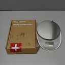 Pohl Schmitt Digital Food Kitchen Scale, Batteries Included, Multifunctional Weight Measuring Device in Grams/Ounces, Auto Shut-Off, Stainless Steel, Silver