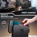 Dockable Case for Nintendo Switch 2,[Exclusive Pop-up Joy-Con Quick Release][Military-Grade Protection][Stand Compatible] Switch 2 Protective Case with Ergonomic Grip, Hard Shell for Switch 2 Console
