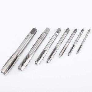 KATUR 7PCS 3/4/5/6/8/10/12mm HSS Straight Flute Metric Taps Set Square Shank Combination Drill and Tap Set Thread Taper Composite Drilling Screw Tapping Tool