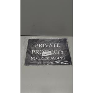Large (4 Pack) Private Property No Trespassing Sign, 10"x14", Elegant Black No Trespassing Signs, UV Ink Printing, 15Mil PVC Durable/Weatherproof Outshines Metal, Outdoor Signage for Home, Farm, Yard, Fence