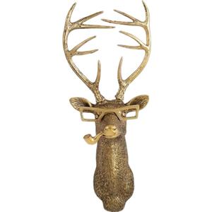UITWMKTG Gold Animal Head Wall Decor Wall Sculpture Home Decor Statue for Living Room Office Bedroom Modern Decor for Men Women Deer