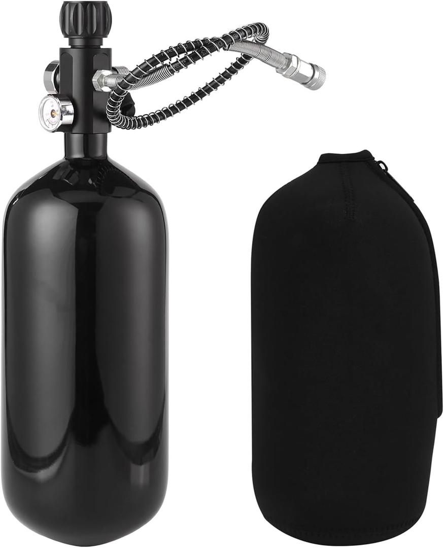 Discounted DOT 98ci/1.6L Carbon Fiber Tank with Dual Gauge Valve,PCP Tank 4500 psi,Complete PCP Airgun Charging System Lightweight Paintball Fill Station