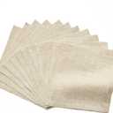 Solino Home Champagne Beige Linen Cocktail Napkins 6 x 6 Inch - 100% Pure Linen Cloth Napkins Set of 12 - Soft Durable Washable Small Square Cloth for Party, Wedding, Dinner, Table Decor - Athena