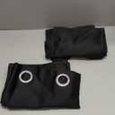 Lurrose Blackout Curtains Panels 107x160cm Polyester Drapes Thermal Insulated Light Blocking Window Draperies for Bedroom and Living Room, 1 Pair Black