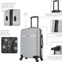 InUSA RESILIENCE Luggage with Spinner Wheels | Durable Lightweight Hardshell Suitcase, Spacious Travel Bag with Handle and Trolley | 20-Inch Carry On Small Luggage | Silver