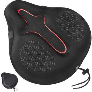Zacro Wide Bike Seat Cushion, Gel Padded Large Bike Seat Cover for Men & Women, Extra Soft Oversized Padding, Fit for Peloton, Spin, Mountain & Road Cycling