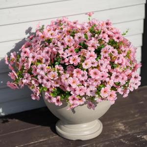 16 Bundles Artificial Flowers for Outdoor Realistic Faux Flower Spring Summer Garden Home Decoration, Hanging Daisy with Eucalyptus Leaves Fake Plants Greenery Balcony Porch Patio Front Door Decor