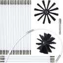 HOKLNUSE Dryer Vent Cleaner Kit Chimney Sweep Cleaning Tools Pellet Stove Cleaner Kit Air Dryer Duct Fireplace Brushes for Easy Lint Cleaning with 4" and 6" Brush Heads (Medium Duty, 30Feet)