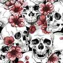 LwenSnow Skull Peel and Stick Wallpaper Red Sugar Skull Flora Gothic Wallpaper Vinyl Removable Self Adhesive Wallpaper for Bedroom Accent Wall Decorations 17.3"x118"