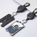 Badge Holder Retractable Clip Heavy Duty Carabiner Badge Reel Keychain with Lanyard ID Cards Holder Cool Tactical ID Holder
