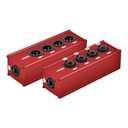 2 x 4 Channel 3 Pin Multi Network XLR Cable Breakout XLR Male and 6.35 1/4" TRS Stereo Female Over RJ45 Ethercon Cable Extender for Stage Lighting and Recording Studio (Red, XLR M - XLR/6.35 F)